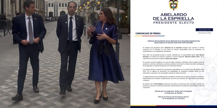 Gobierno de Abelardo De La Espriella busca fortalecer el comercio con El Salvador para impulsar exportaciones y empleo