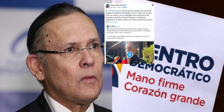 Centro Democrático responde a Efraín Cepeda y recuerda que fue elegido con respaldo del Pacto Histórico