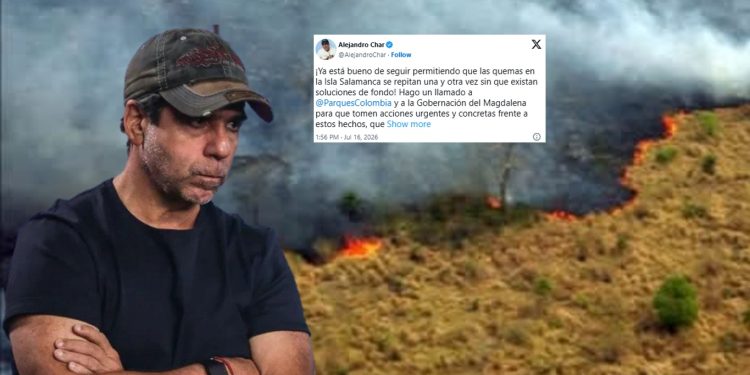 Alejandro Char exige acciones urgentes por incendios en la Isla Salamanca: “¡Ya está bueno!”